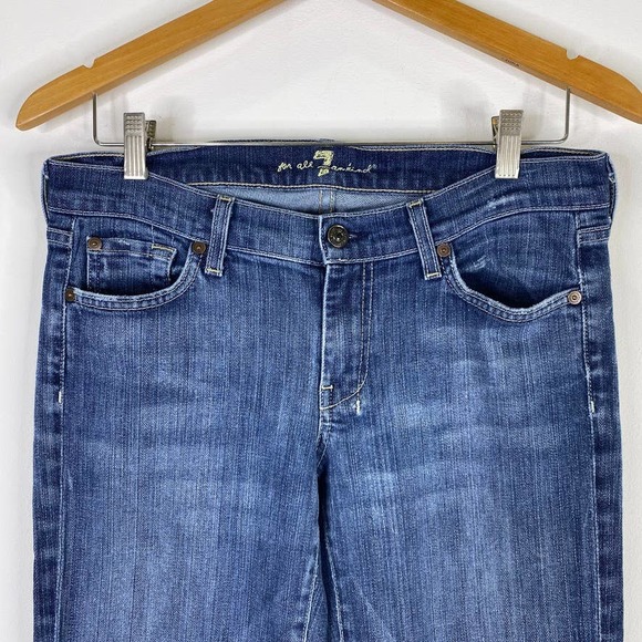 7 for all mankind DOJO Jeans / Flare Leg / Lattice Pocket / Medium Wash Sz 29 - Picture 4 of 12